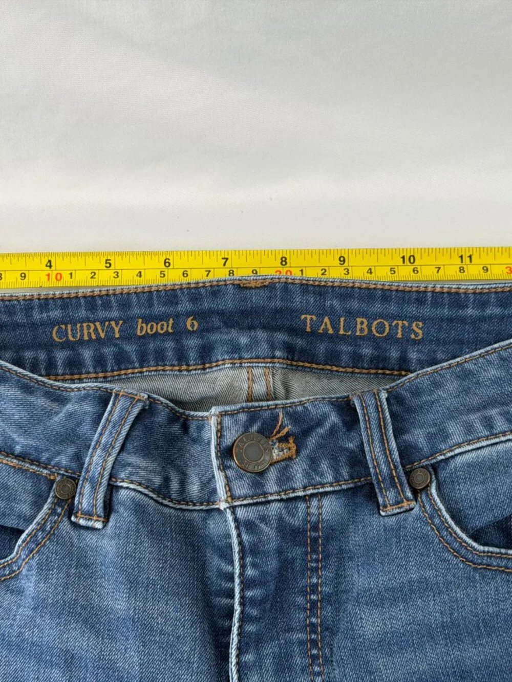 Talbots Women Blue Curvy Bootcut Jeans Denim Stretch Pants Size 6 Regular